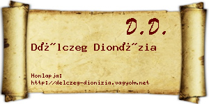 Délczeg Dionízia névjegykártya